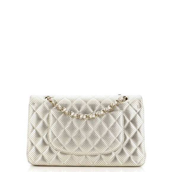 Chanel Classic Double Flap Bag Quilted Perforated Lambskin Medium Gold - Picture 4 of 8